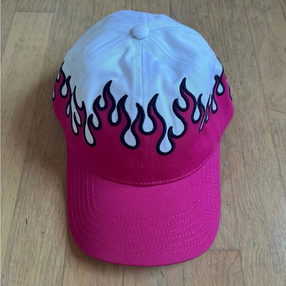 Teddy Fresh Flames Dad Hat Pink White & Black